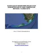 [2013] 
Water Quality Monitoring Project for Demonstration of Canal Remediation Methods: Florida Keys
